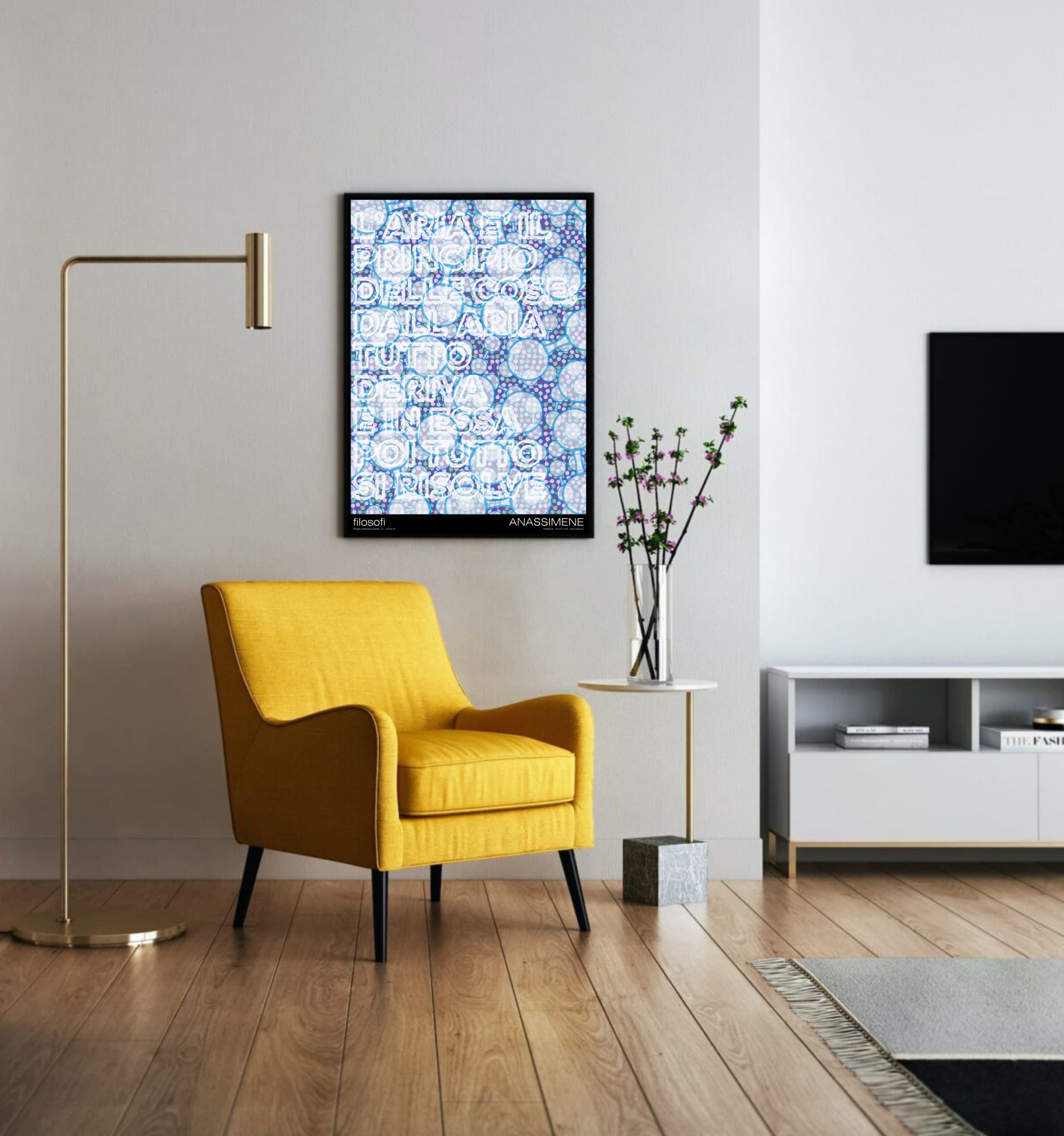 Manifesto artistico “Anassimene” di Lorenzo Ori. Opera della serie “Visioni contemporanee” disponibile come edizione d’autore 50x70 a tiratura limitata.