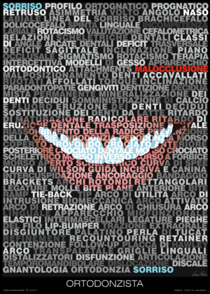 Ortodonzista — Manifesto dei mestieri e delle professioni — Edizione 50x70 Manifesto artistico di Lorenzo Ori. Opera della serie “Manifesto dei mestieri e delle professioni” disponibile come edizione d’autore 50x70.